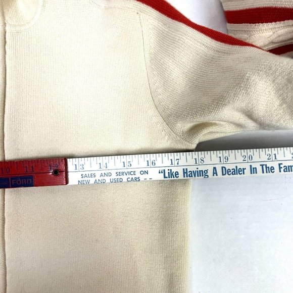 VTG Banana Republic Y2K Wool Zip Sweater Hood Cream Womens Medium EXCELLENT RARE - Picture 4 of 12